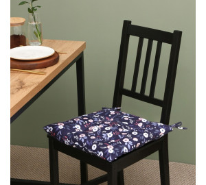 Подушка на стул Цветы цвет: синий (40х40)