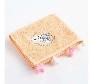 Детское полотенце Котик цвет: персиковый (50х90 см)