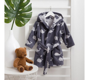 Детский банный халат Зоопарк цвет: серый