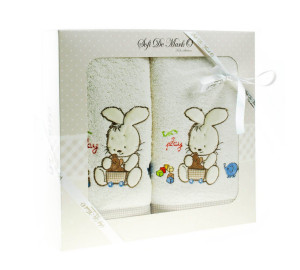 Детское полотенце Bunny цвет: бежевый (50х80 см,70х120 см)
