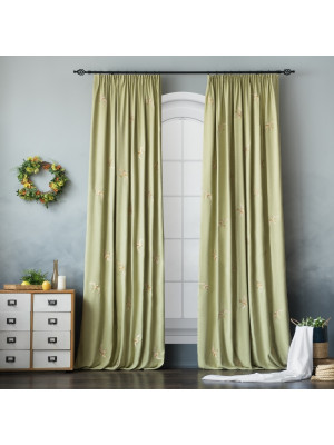 Классические шторы Либерти цвет: зеленый (145х270 см - 2 шт)
