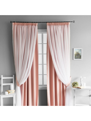 Классические шторы Милли цвет: розовый (140х270 см - 2 шт)