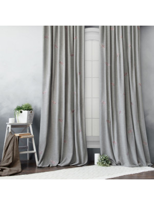 Классические шторы Мика цвет: серый (145х270 см - 2 шт)