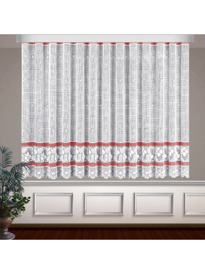 Классические шторы Avery цвет: белый, красный (400х160 см - 1 шт)