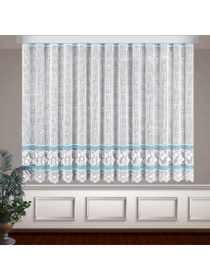 Классические шторы Avery цвет: белый, голубой (400х160 см - 1 шт)