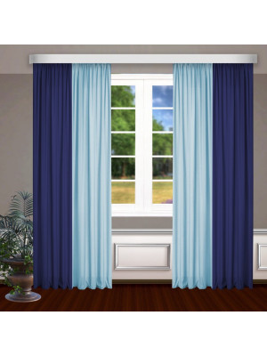 Классические шторы Bryson цвет: синий, голубой (145х270 см - 2 шт)