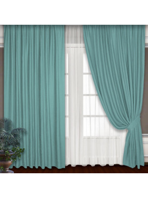 Классические шторы Claramay цвет: бирюзовый (180х270 см - 2 шт)