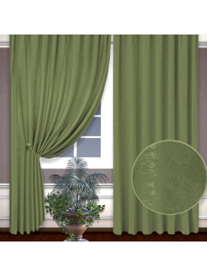 Классические шторы Monte цвет: оливковый (150х240 см - 2 шт)