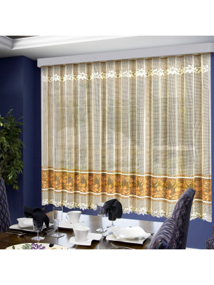 Классические шторы Mona цвет: коричневый, кремовый (300х160 см - 1 шт)