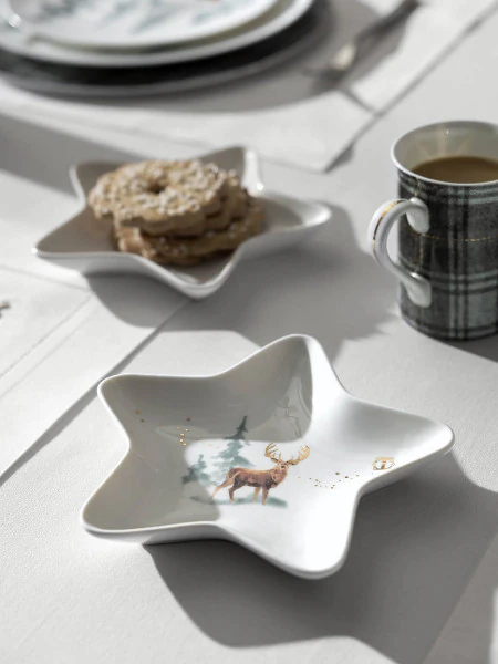 Блюдо новогоднее для сервировки Сноуви (18 см)