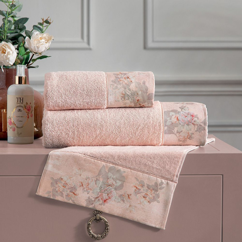 Полотенце nostalgia цвет: пудровый (30х50 см - 3 шт) из махры tivolyo home
