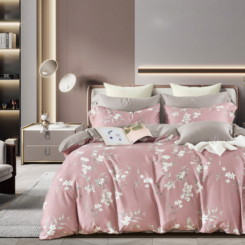 Постельное белье Roksana цвет: розовый Фамилье из сатина