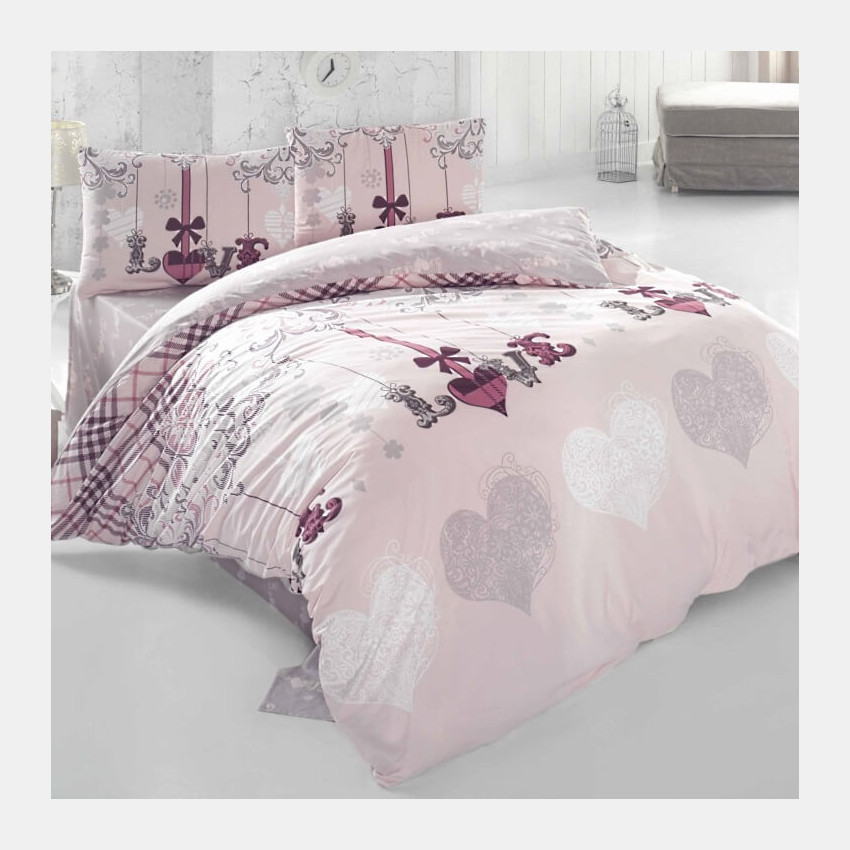 Постельное белье Love me цвет: пудровый (евро) Irina Home из ранфорса