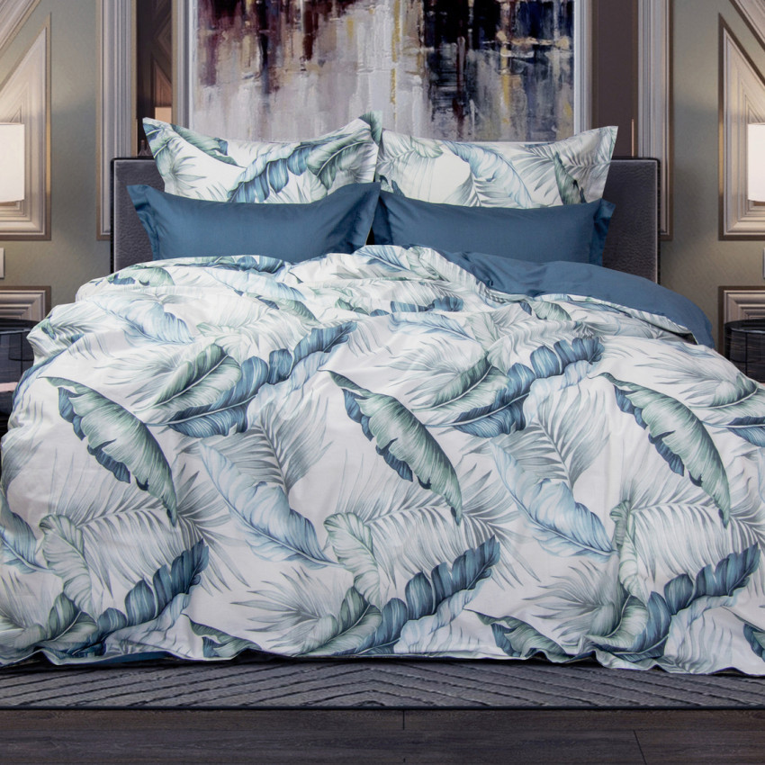 Постельное белье Гильберт цвет: деним, жемчужный (1. 5 сп) Казанова из ...