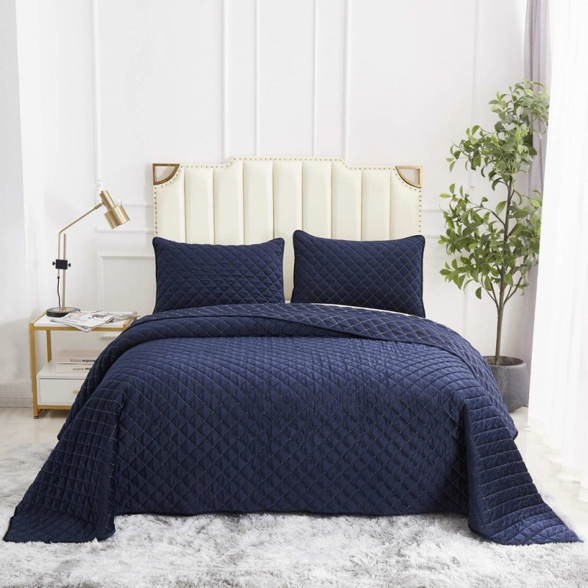 Покрывало мартин цвет: синий (240х260 см) sofi de marko вискозный велюр