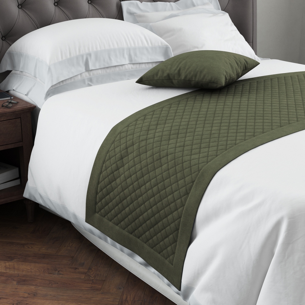 Дорожка на кровать Kaspian Цвет: Зеленый (70х140 см), размер Без наволочек