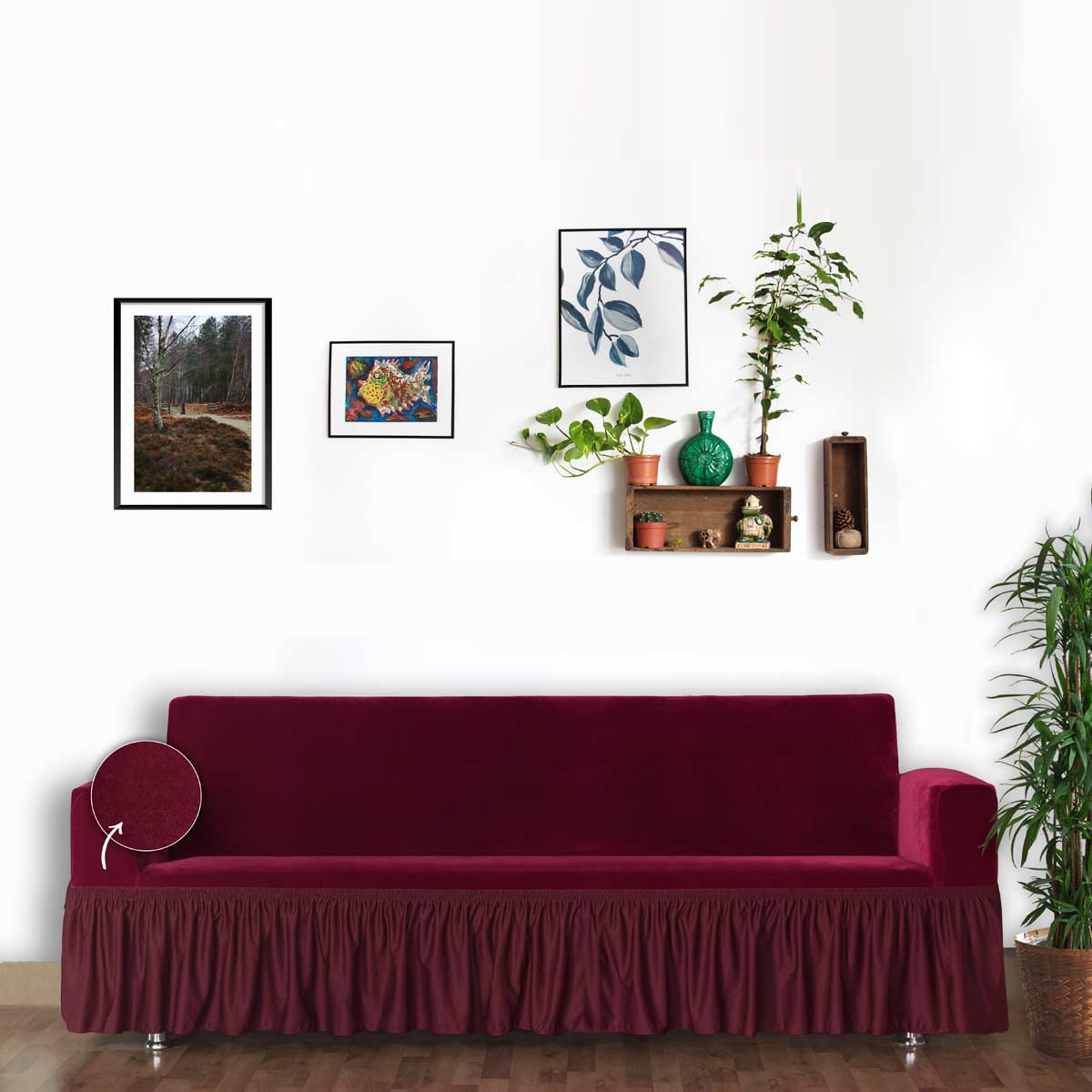 Чехлы для мебели и подушек Arya Чехол для дивана Bruge цвет: бордовый (260 см)