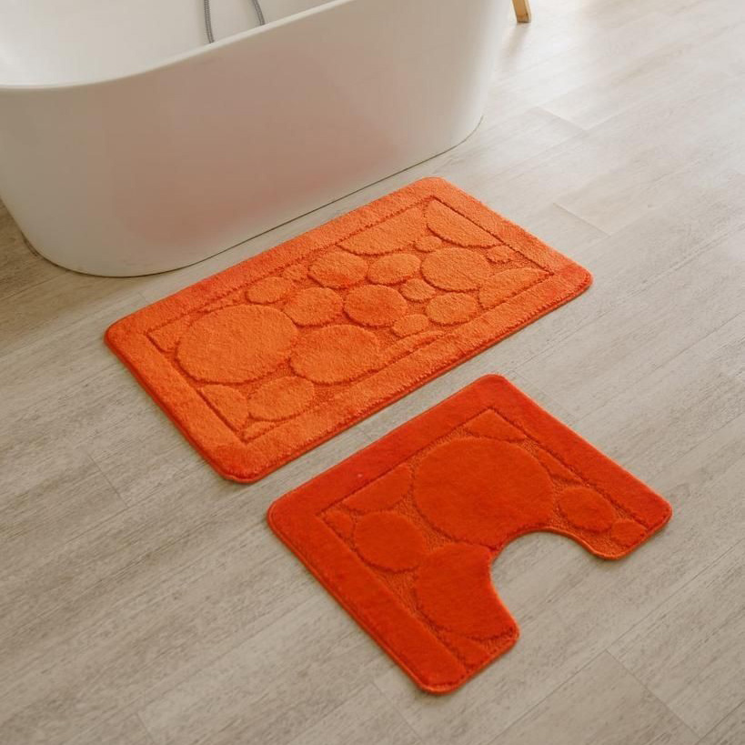 Коврик для ванной Krug цвет: оранжевый (50х60 см,60х100 см), размер 60х100 см, 50х60 см