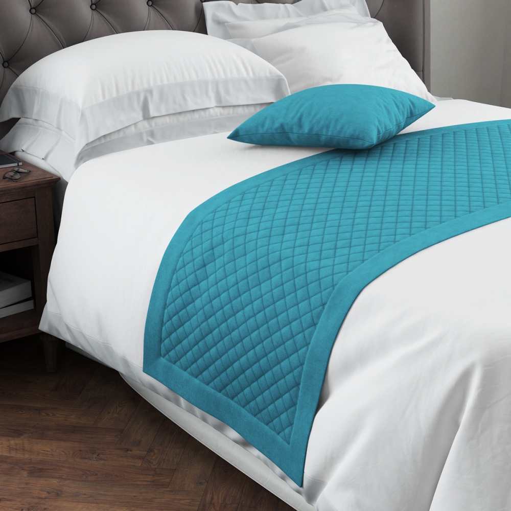 Дорожка на кровать Kaspian Цвет: Голубой (70х140 см), размер Без наволочек