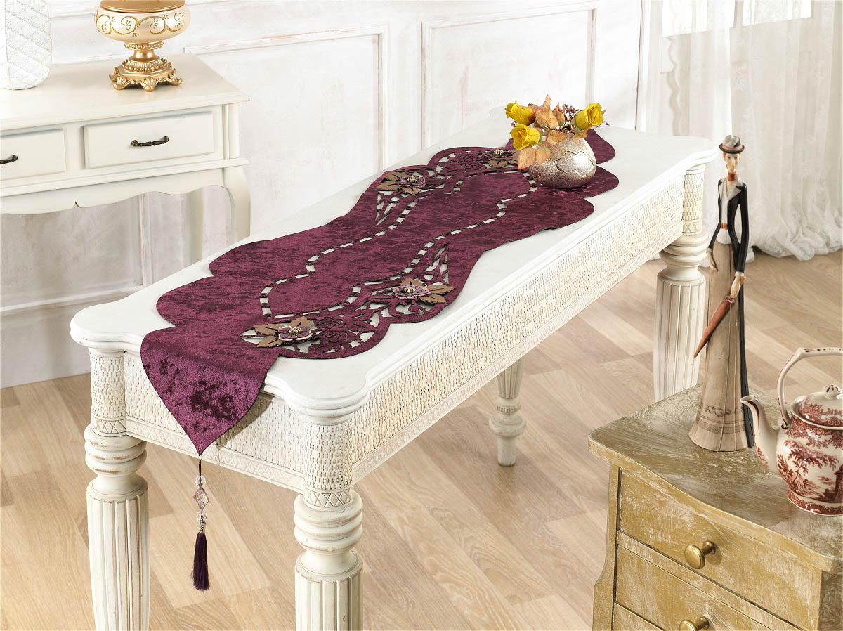Скатерти и салфетки Finezza Дорожка на стол Eva Цвет: Фиолетовый (40х140 см)