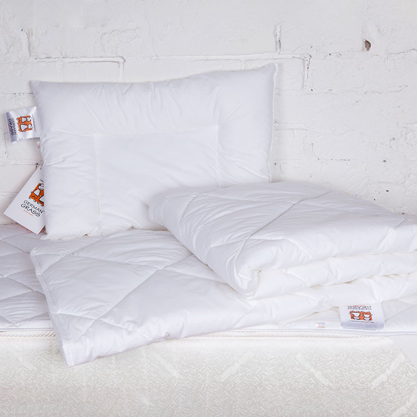 Детский набор Baby 95C цвет: белый (подушка, одеяло и наматрасник), размер 40х60