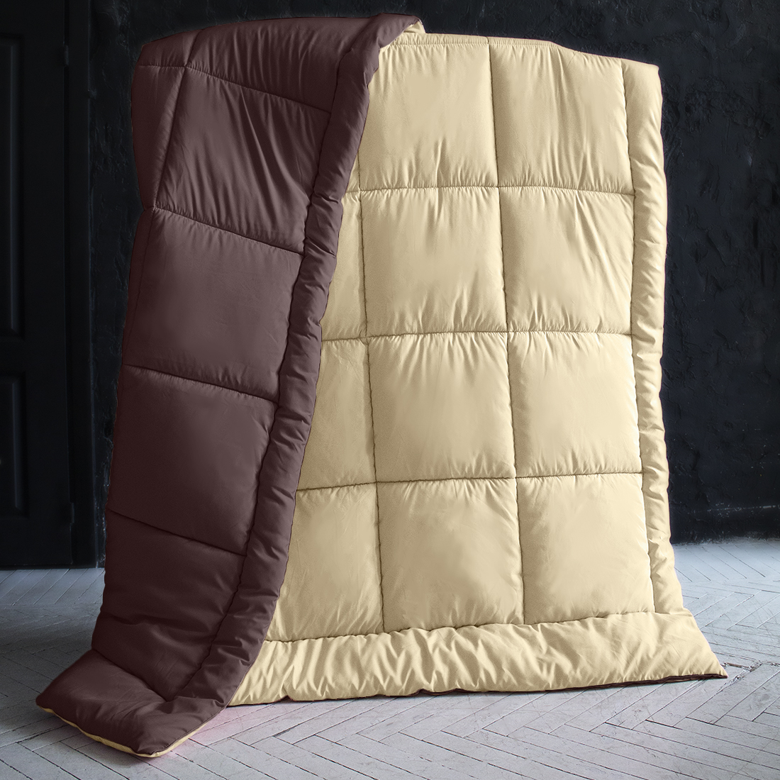 Одеяло MultiColor цвет: темно-коричневый, бежевый (220х240 см), размер 220х240 см pva319984 Одеяло MultiColor цвет: темно-коричневый, бежевый (220х240 см) - фото 1