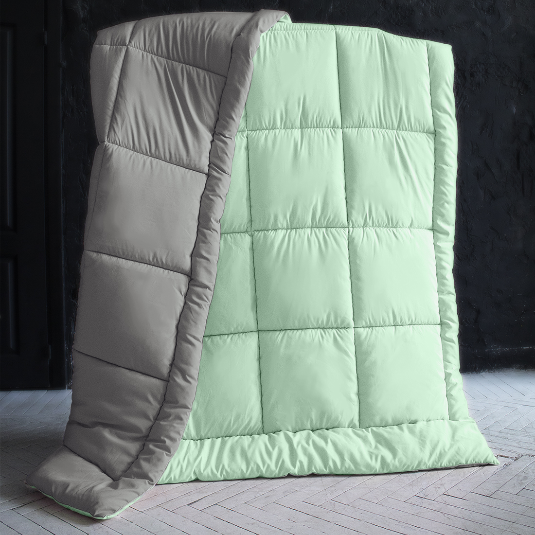 Одеяло MultiColor цвет: светло-мятный, серый (140х205 см), размер 140х205 см pva410889 Одеяло MultiColor цвет: светло-мятный, серый (140х205 см) - фото 1