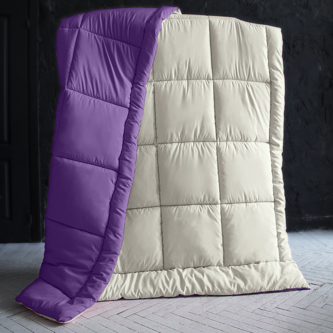 Одеяло MultiColor Цвет: Ванильный/Темно-Фиолетовый (220х240 см), размер 220х240 см pva410833 Одеяло MultiColor Цвет: Ванильный/Темно-Фиолетовый (220х240 см) - фото 1