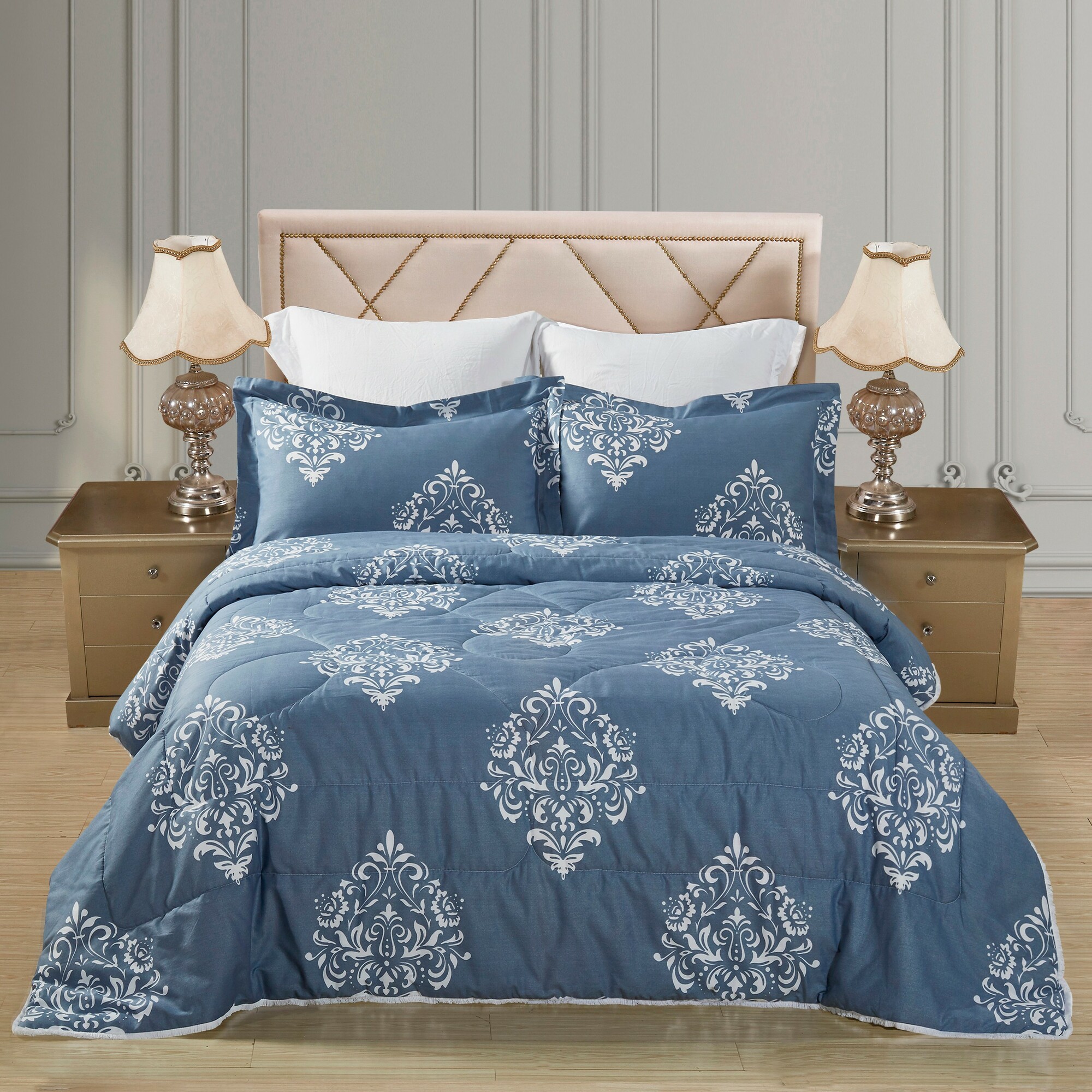 Постельное белье с одеялом-пододеяльником Lupita (Полутороспальный), размер 50х70 и 70х70 (по 1 шт), цвет синий milt430997 Постельное белье с одеялом-пододеяльником Lupita (Полутороспальный) - фото 1