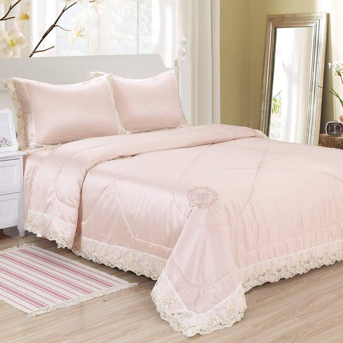 Постельное белье с одеялом Тиара Цвет: Розовый (1,5 спал.), размер 50х70 (1 шт)