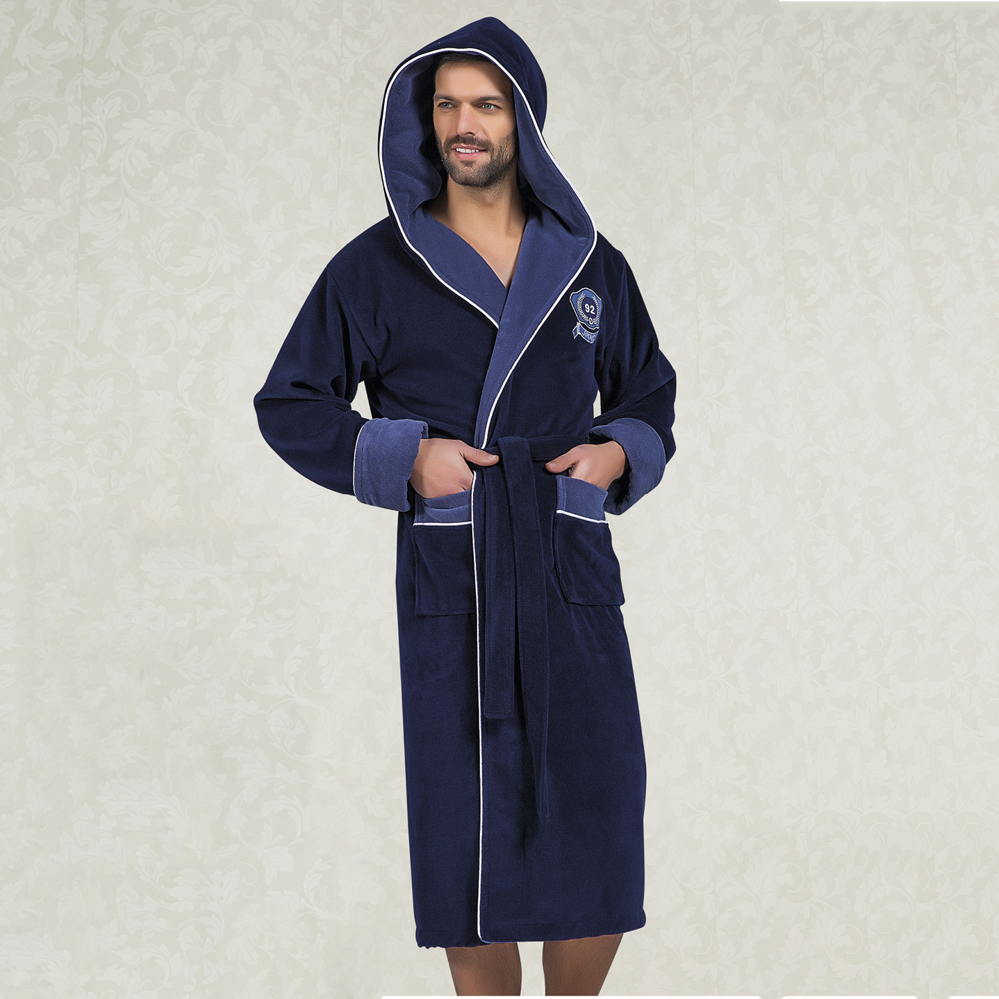 Банный халат Us Polo цвет: темно-синий (M) Nusa