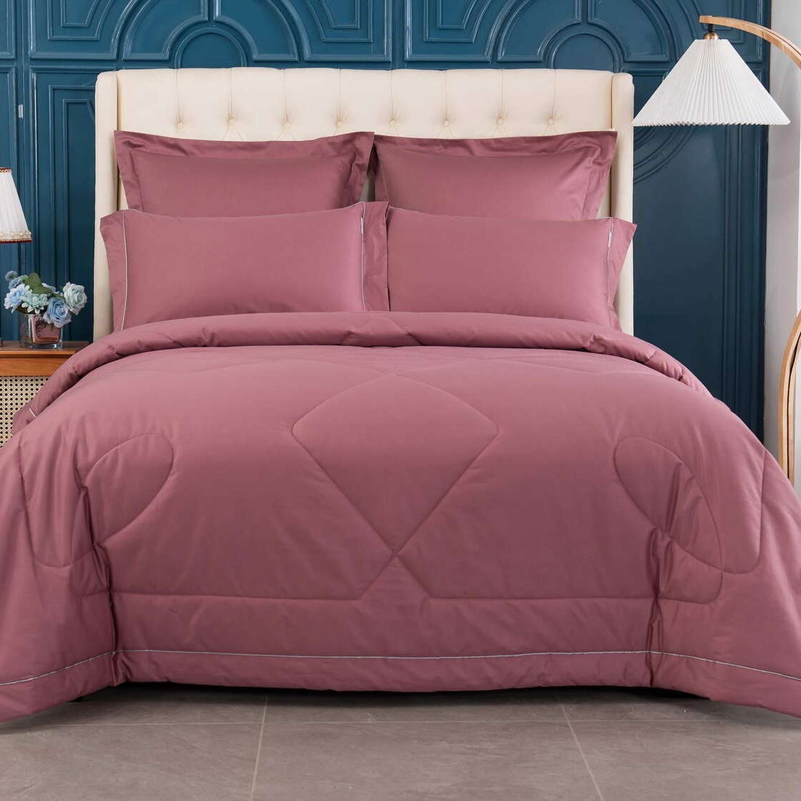 Постельное белье с одеялом Маурицио цвет: розовый (1.5 сп)