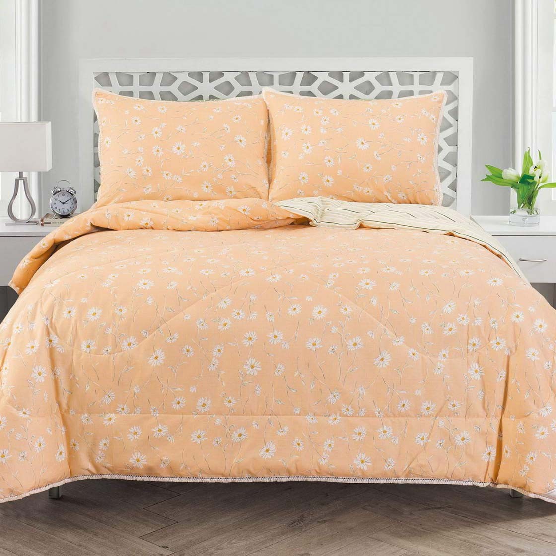 Постельное белье с одеялом Люсиль цвет: персиковый (семейное)