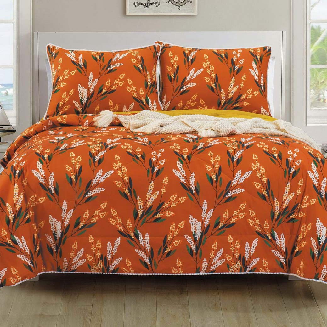 Постельное белье с одеялом Дарси цвет: оранжевый (1,5 спал.)