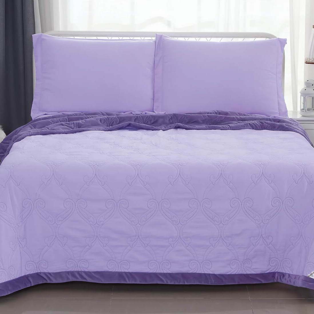 Постельное белье с одеялом Тоскана цвет: лиловый (1,5 спал.), размер 50х70 (1 шт) sofi790201 Постельное белье с одеялом Тоскана цвет: лиловый (1,5 спал.) - фото 1
