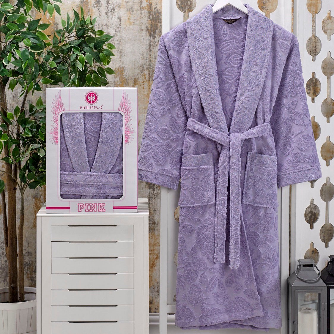 Банный халат Asiya цвет: фиолетовый (XL)