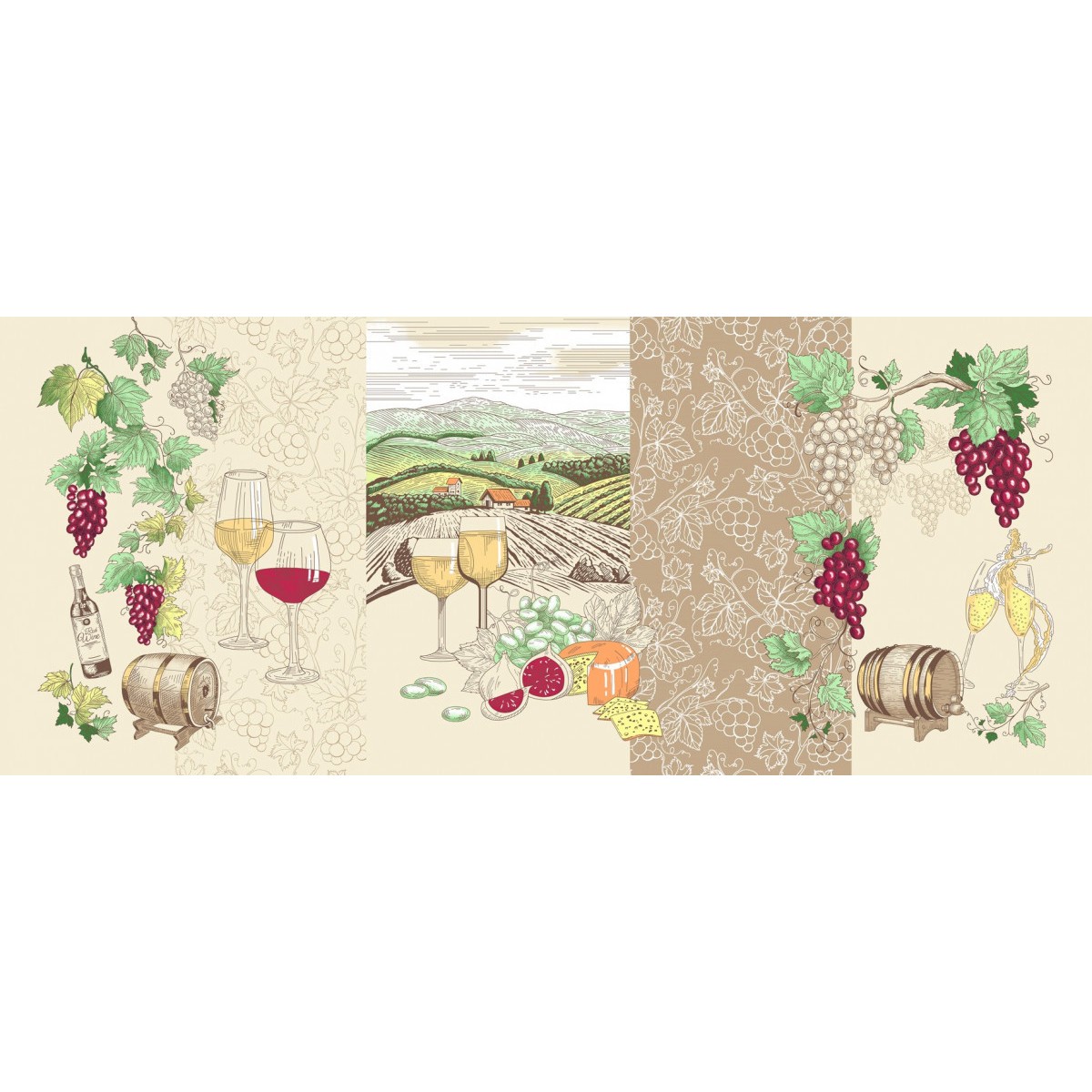 Полотенца Valtery Кухонное полотенце Сомелье цвет: в ассортименте (50х60 см - 3 шт)