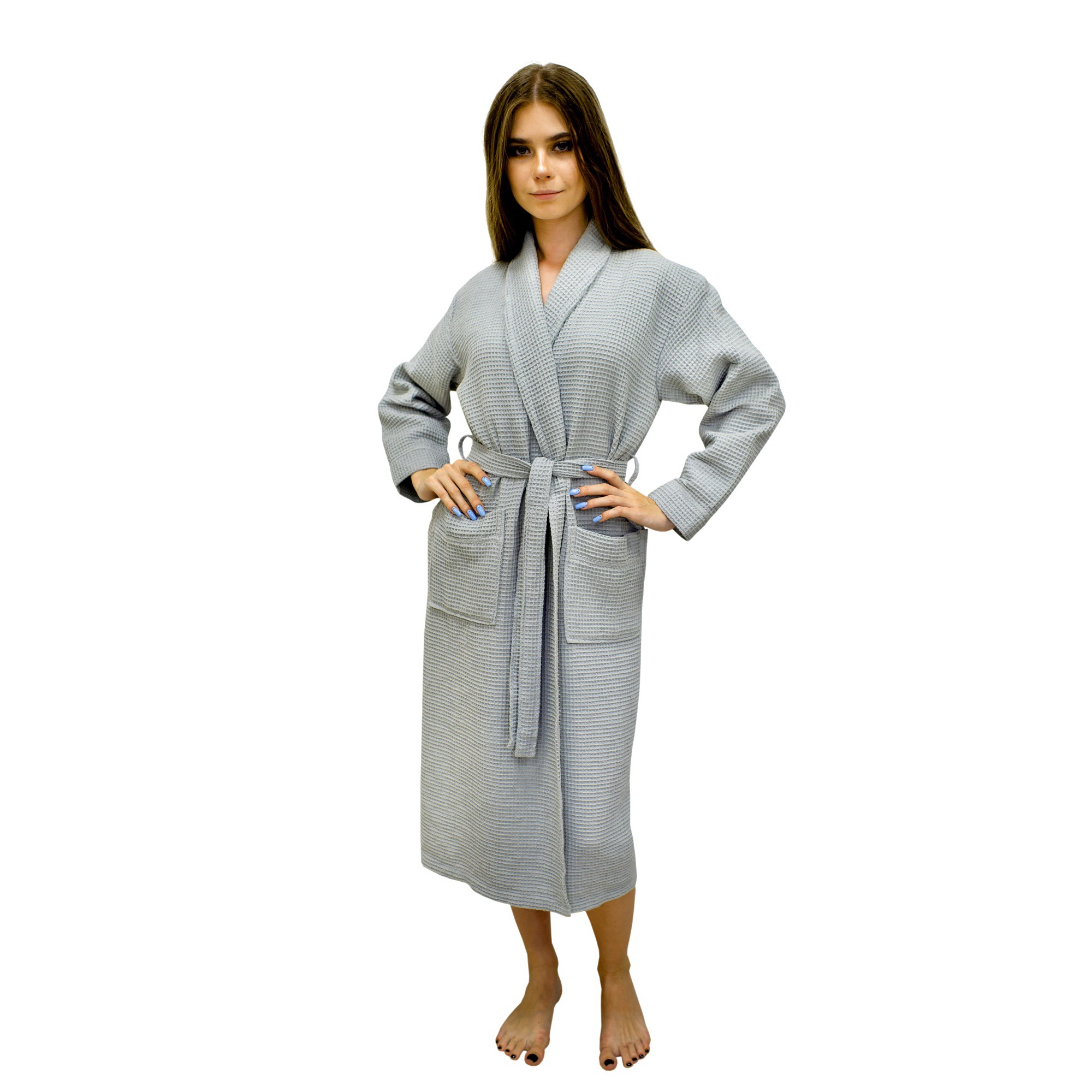 Банный халат Блюми цвет: серый (M), размер M nus905916 Банный халат Блюми цвет: серый (M) - фото 1