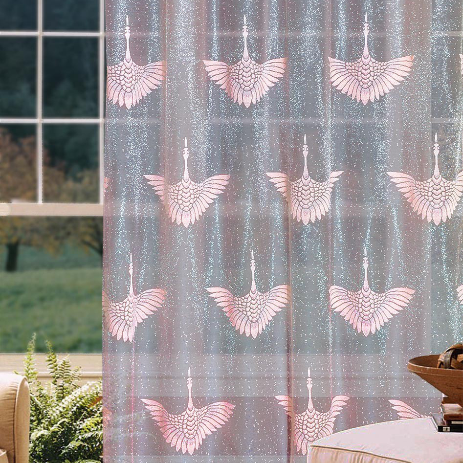 Классические шторы Розовые птицы цвет: красный (300х270 см - 1 шт), размер 300х270 см - 1 шт