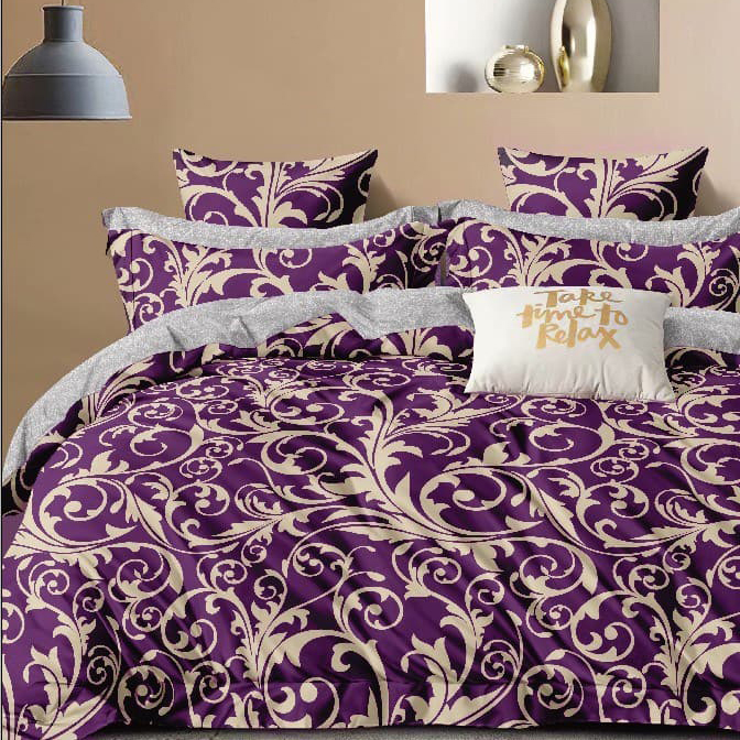 Постельное белье Rozenn цвет: фиолетовый, серый (1,5 спал.), размер 50х70 (2 шт) kng946240 Постельное белье Rozenn цвет: фиолетовый, серый (1,5 спал.) - фото 1