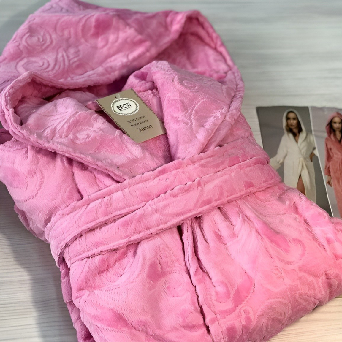 Банный халат Изольда цвет: розовый (L-XL)
