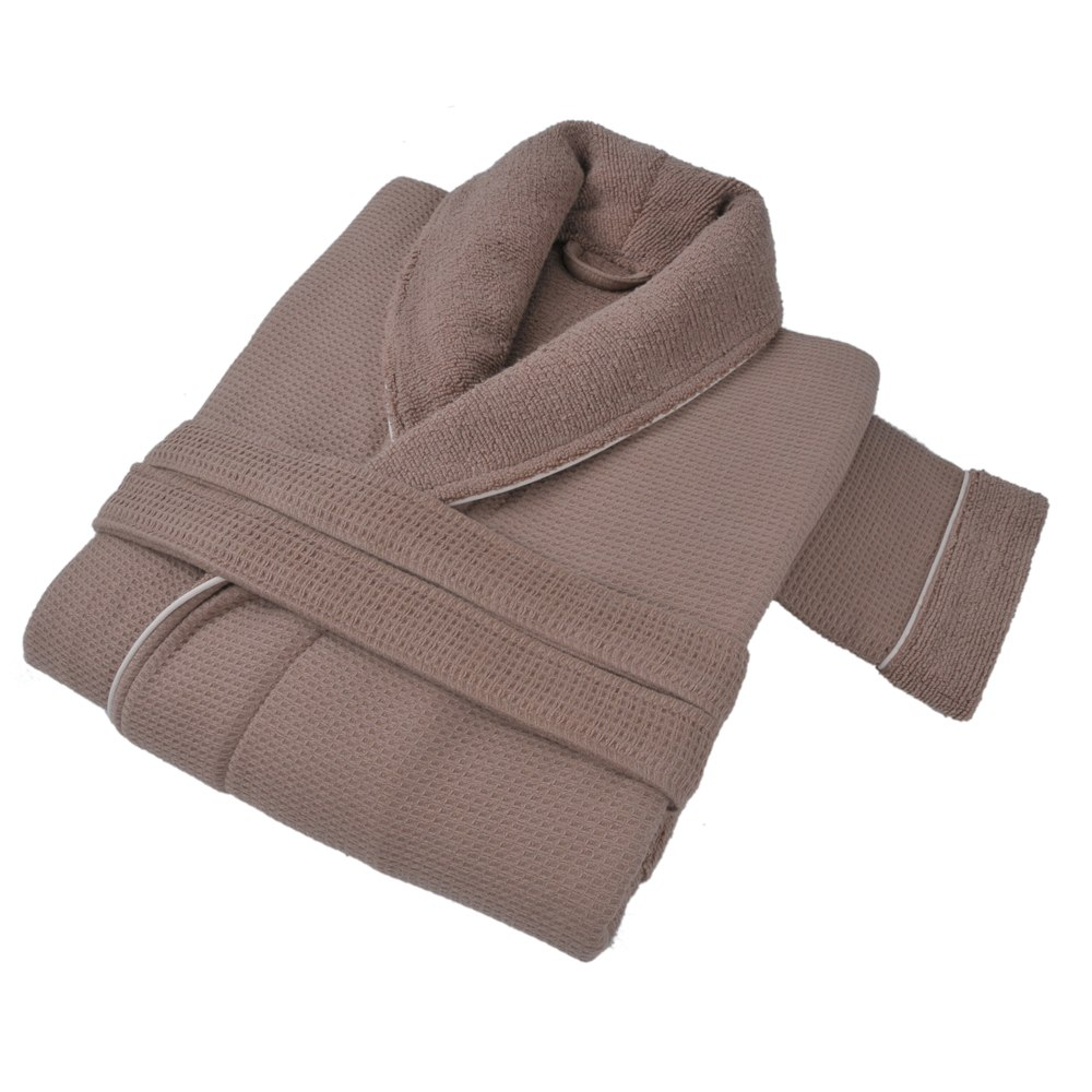 Банный халат Tosya Цвет: Коричневый, Слоновая Кость (L-xL)