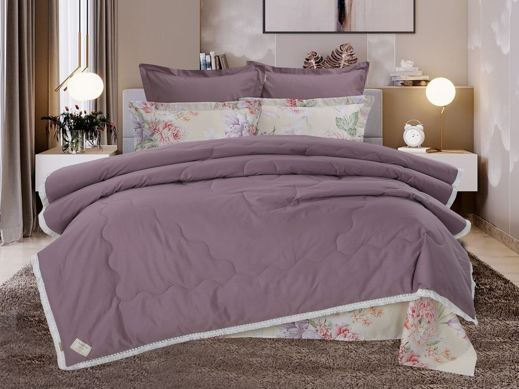 Постельное белье с одеялом Мадейра цвет: фиолетовый (1,5 спал.), размер 50х70 и 70х70 (по 1 шт) kaz777701 Постельное белье с одеялом Мадейра цвет: фиолетовый (1,5 спал.) - фото 1