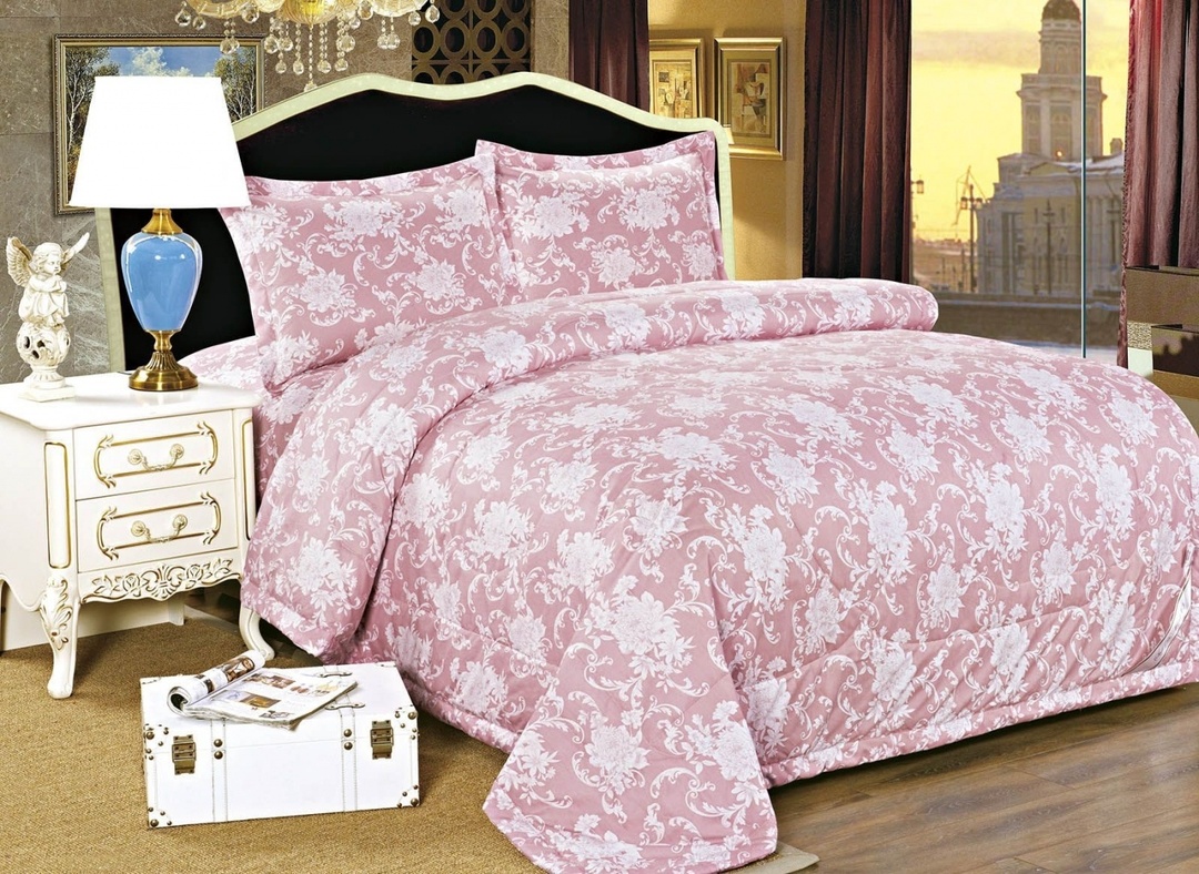 Постельное белье с одеялом Люсия Цвет: Розовый (1,5 спал.), размер 50х70 (1 шт) sofi715432 Постельное белье с одеялом Люсия Цвет: Розовый (1,5 спал.) - фото 1