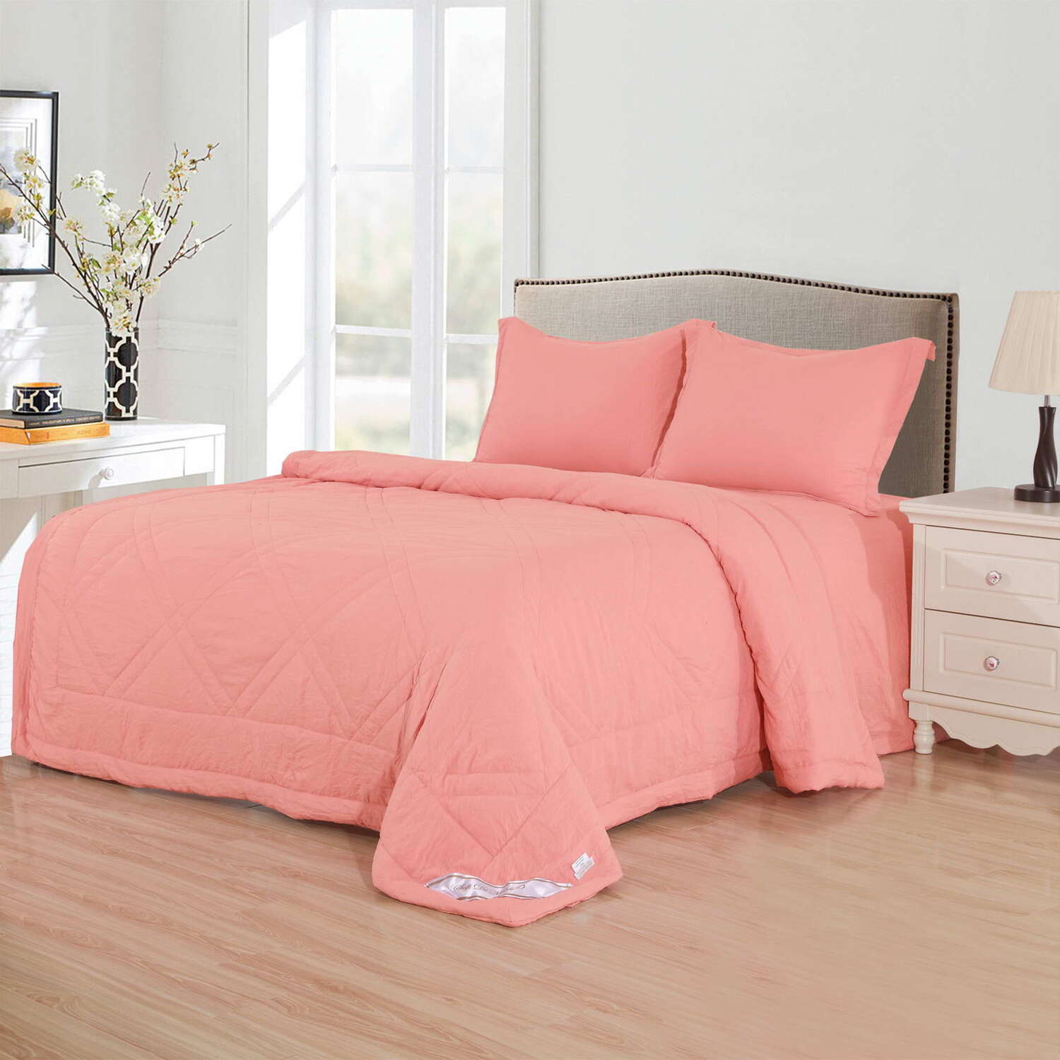 Постельное белье с одеялом Сандра цвет: пыльно-розовый (2 сп. евро), размер 50х70 (2 шт) sofi790361 Постельное белье с одеялом Сандра цвет: пыльно-розовый (2 сп. евро) - фото 1