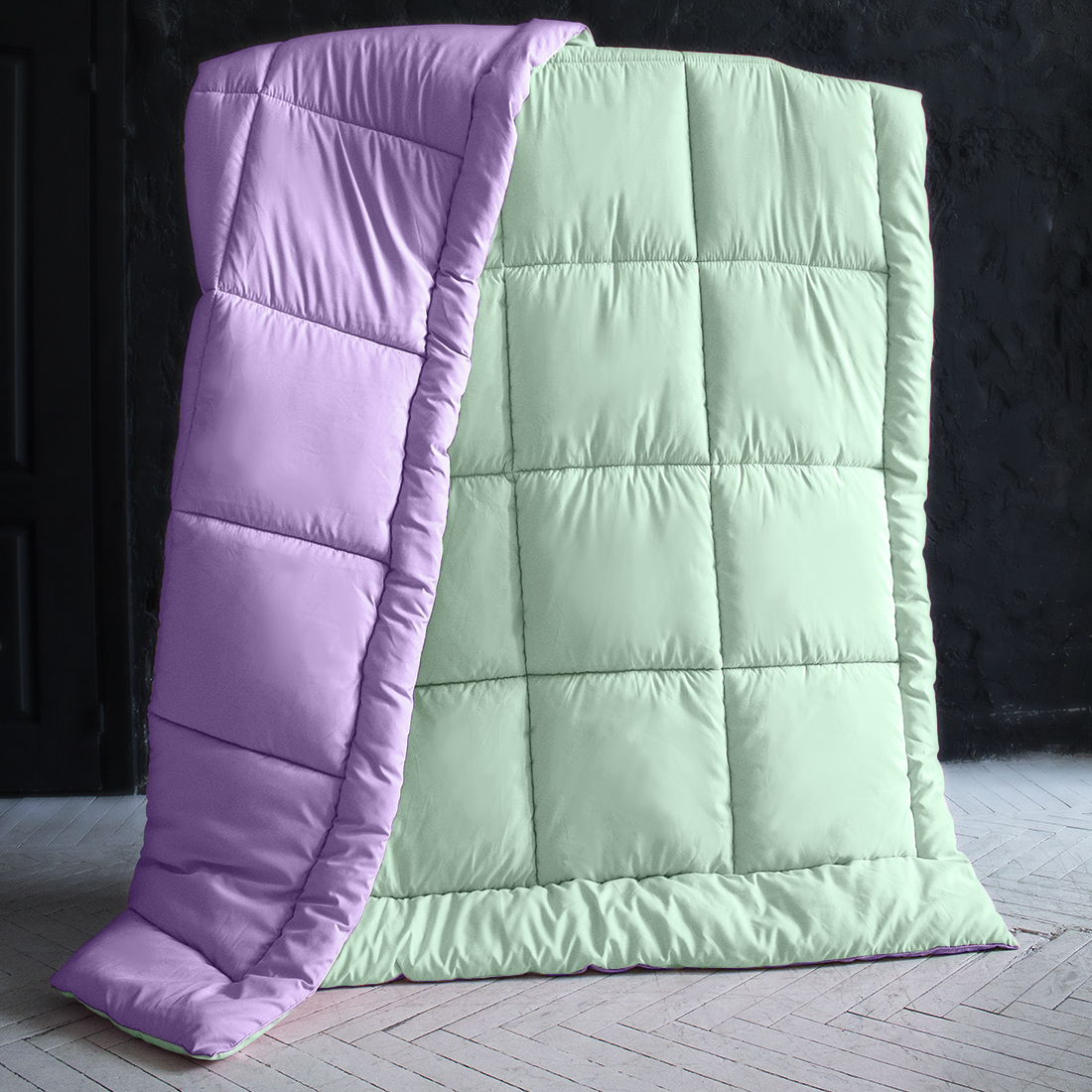 Одеяло MultiColor Цвет: Фиолетовый/Светло-Мятный (155х215 см), размер 155х215 см pva410900 Одеяло MultiColor Цвет: Фиолетовый/Светло-Мятный (155х215 см) - фото 1