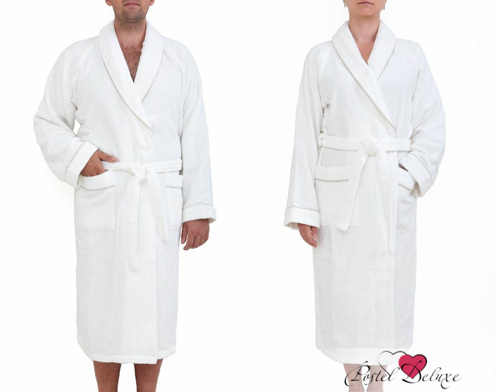 Банный халат Basic цвет: белый, натуральный (XL) Luxberry lbr173028