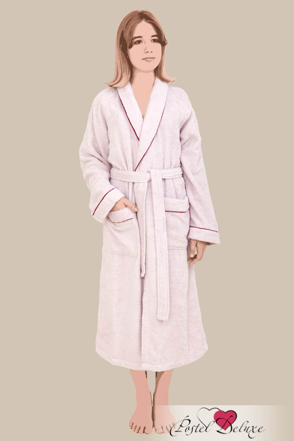 Банный халат Basic Цвет: Розовая Пудра, Бордовый (хL), размер xL lbr173036 Банный халат Basic Цвет: Розовая Пудра, Бордовый (хL) - фото 1