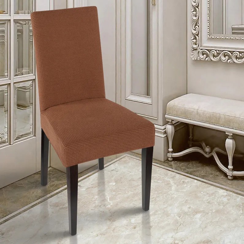 Чехол на стул Fedelma цвет: коричневый (40 см), размер Без наволочек
