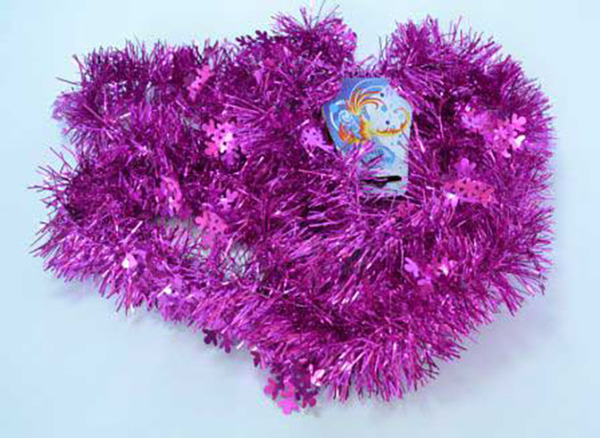 

{} Мишура одноцветная Снежинки Цвет: Розовыми (6х200 см)